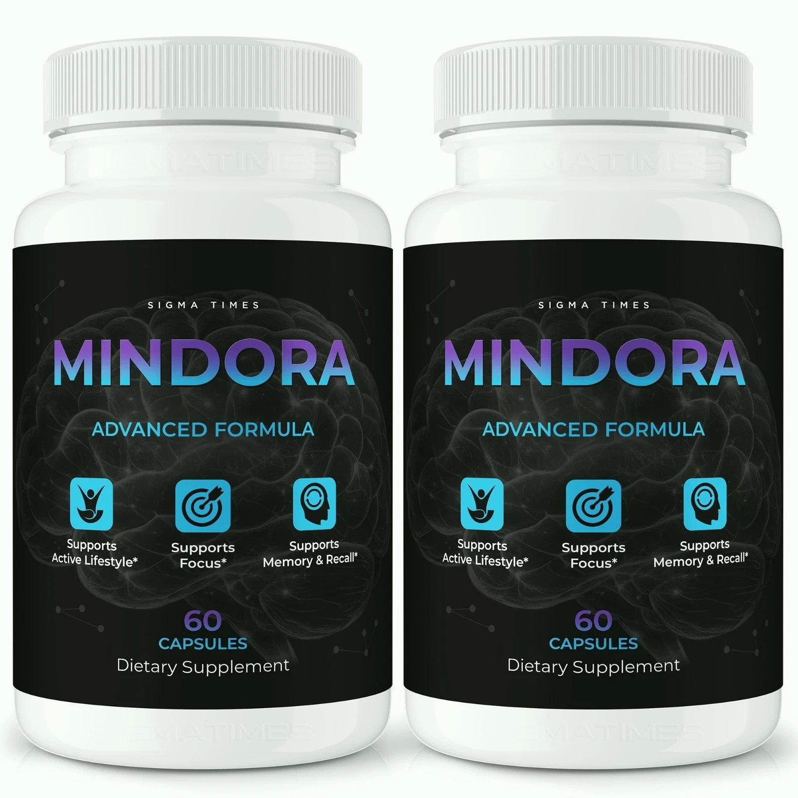 Mindora Brain Health & Memory Support Capsules 60 Ct Pack of 2