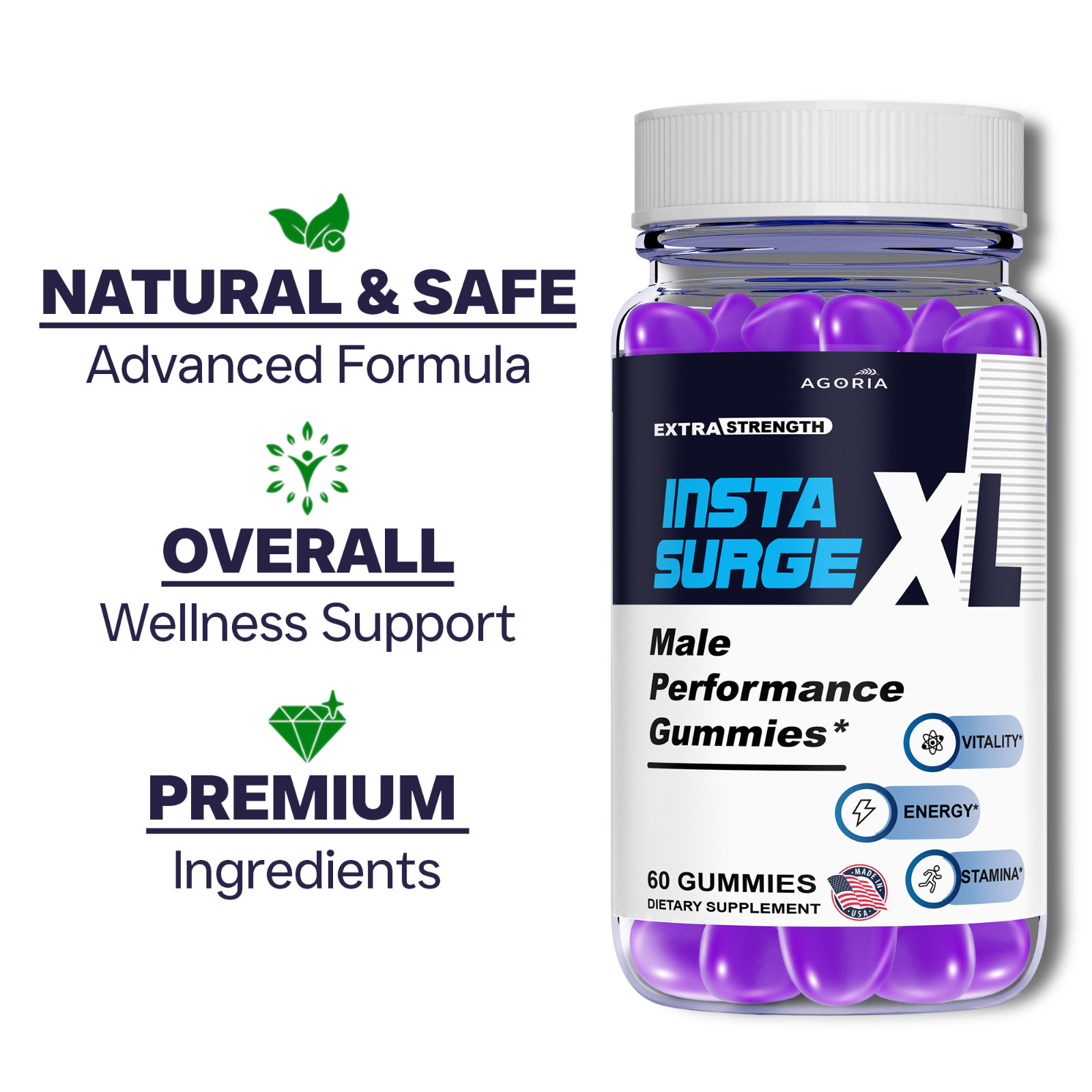 (6 Pack) Insta Surge XL Advanced Male Support Supplement InstaSurgeXL Gummies
