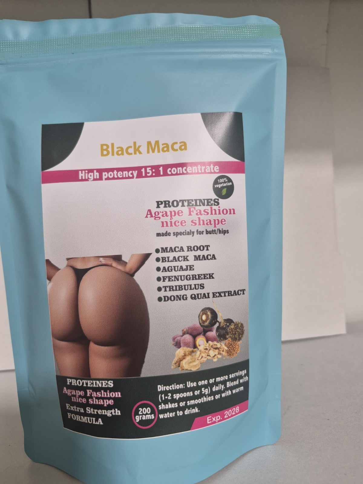 Black Maca Protein For Big Buttocks And Big Leg Enlargement 1lb