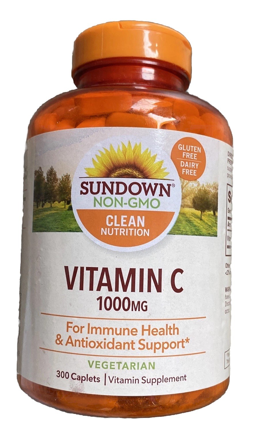 Sundown Vitamin C Immune Health Antioxidant Supp Vegetarian 1000mg 300 Caplets