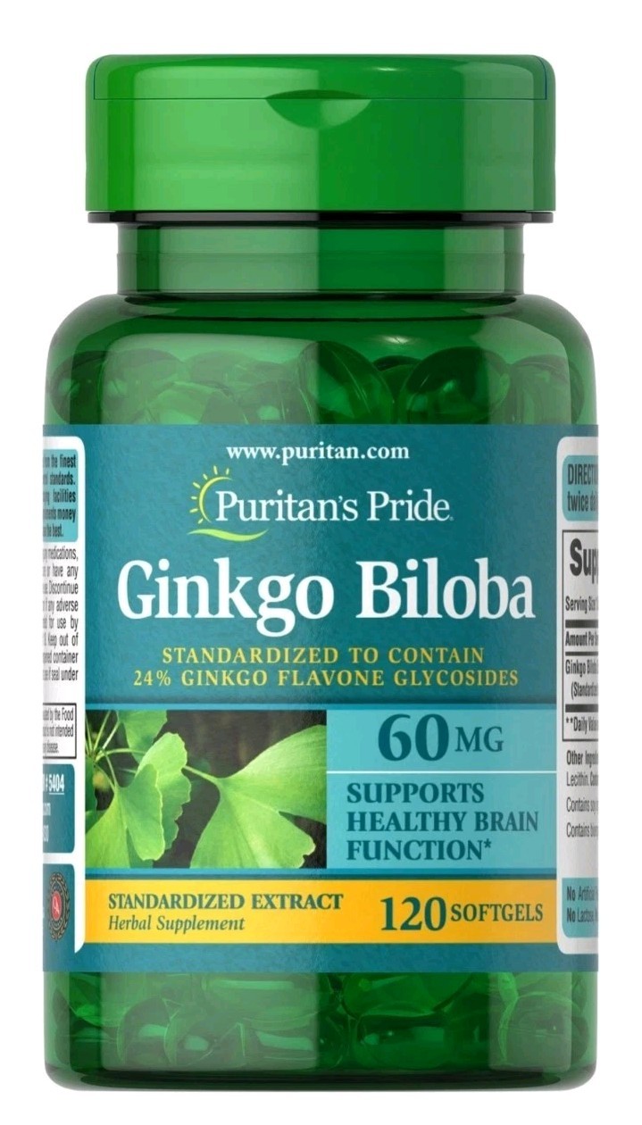 Puritan’s Pride Ginkgo Biloba Standardized Extract 60 mg – 120 Softgels