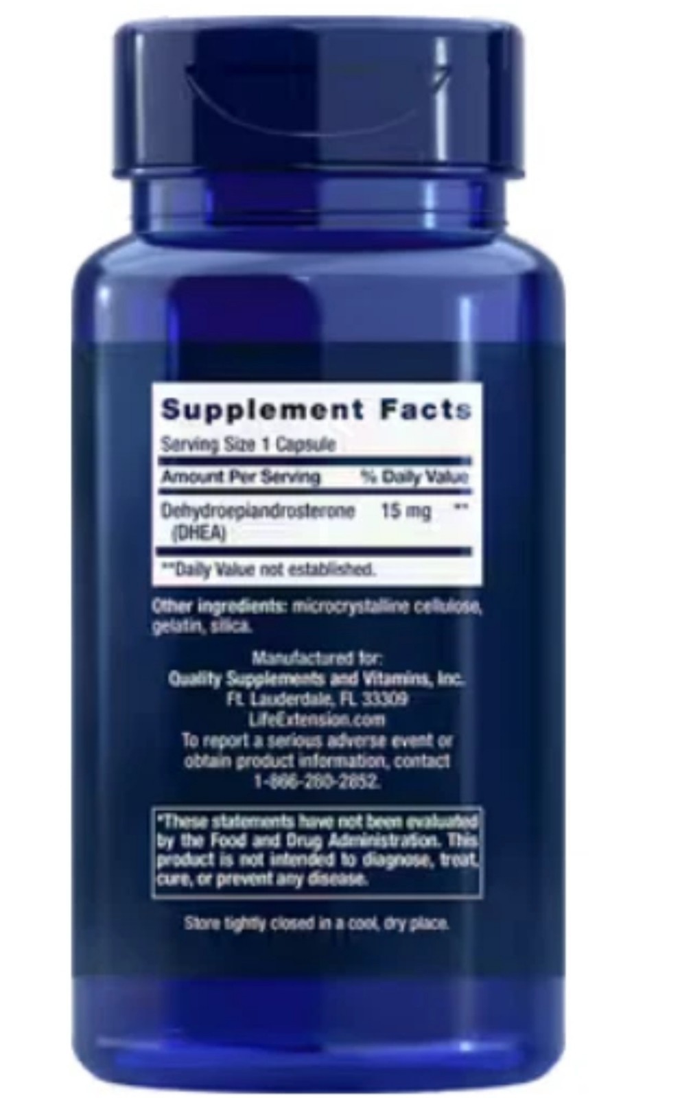 Life Extension DHEA [Promotes Optimal Hormone Balance] 15 mg, 100 capsules