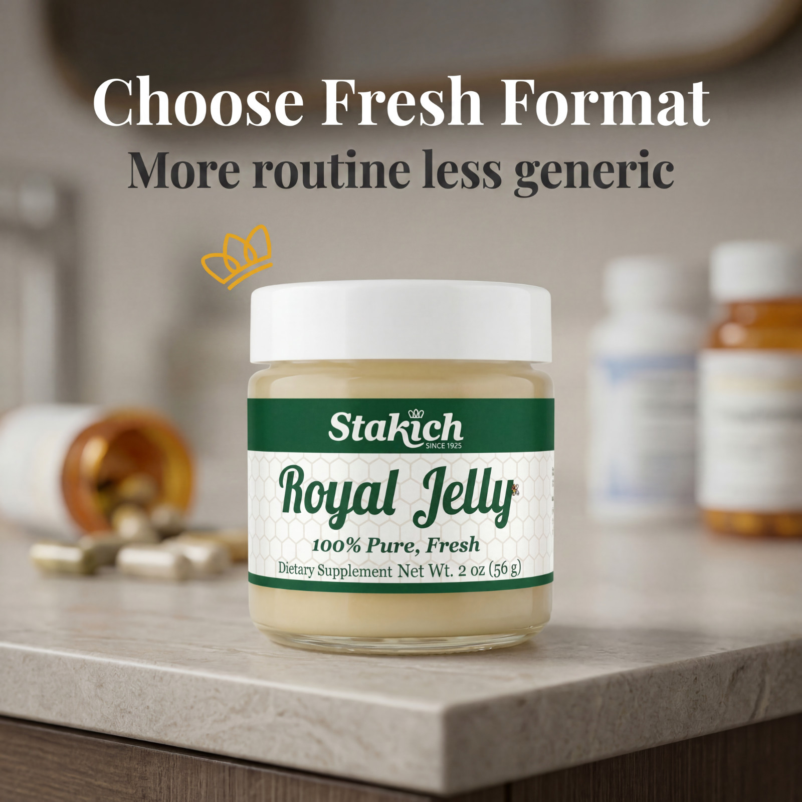 2oz FRESH ROYAL JELLY 100% PURE NATURAL 56,700mg HIGH STRENGTH PREMIUM RAW BEE