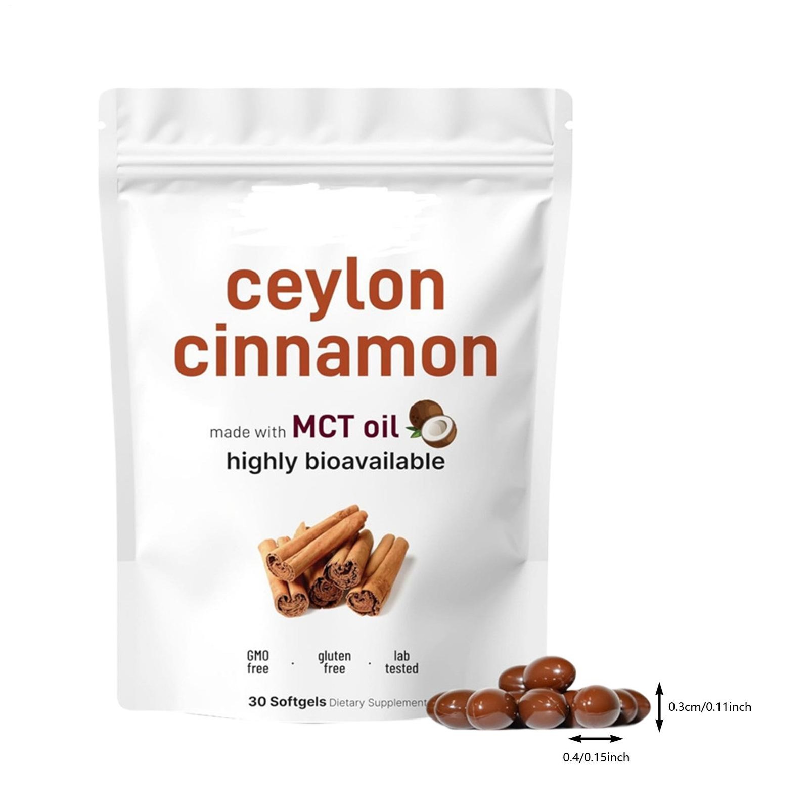 Ceylon Cinnamon 7,200Mg Equivalent 300 Softgels With MCT Oil Highly Bioavail