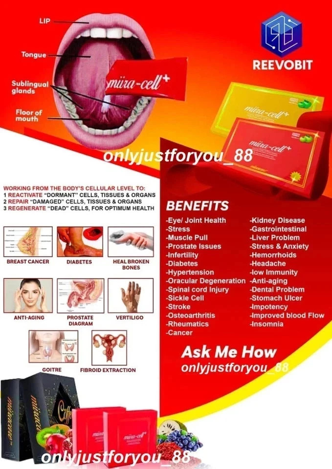 Miira-cell+ plus by Revoobit International 24 Sachet Stem Cell Nutrition (1 Box)