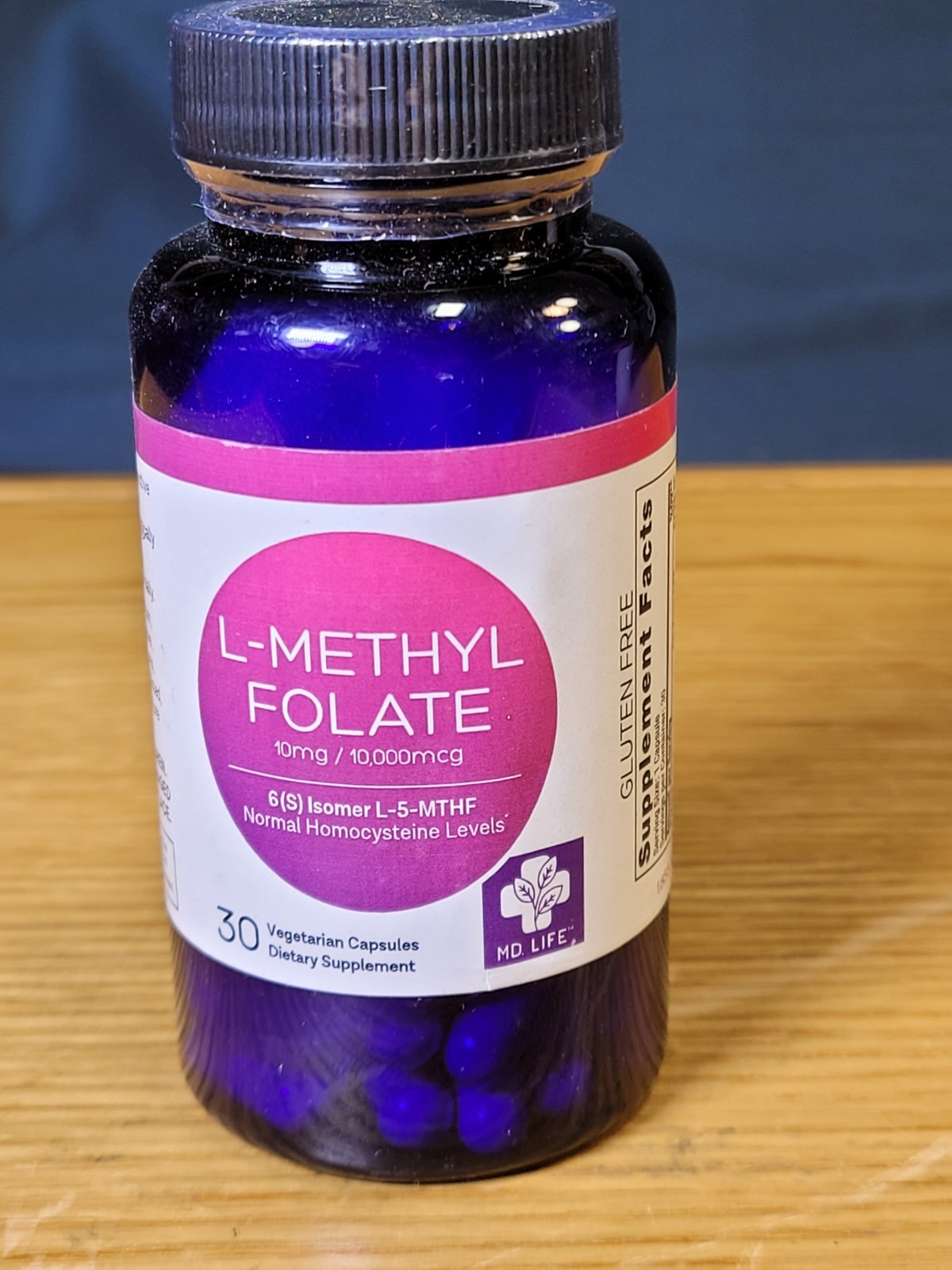 MD. Life L-Methyl Folate, 5-MTHF, 10 mg, 30 Capsules New Sealed