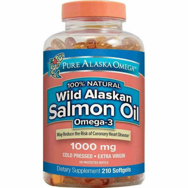 Pure Alaska Omega-3 Wild Alaskan Salmon Oil 1000mg, 210 Softgels EXP 10/2027