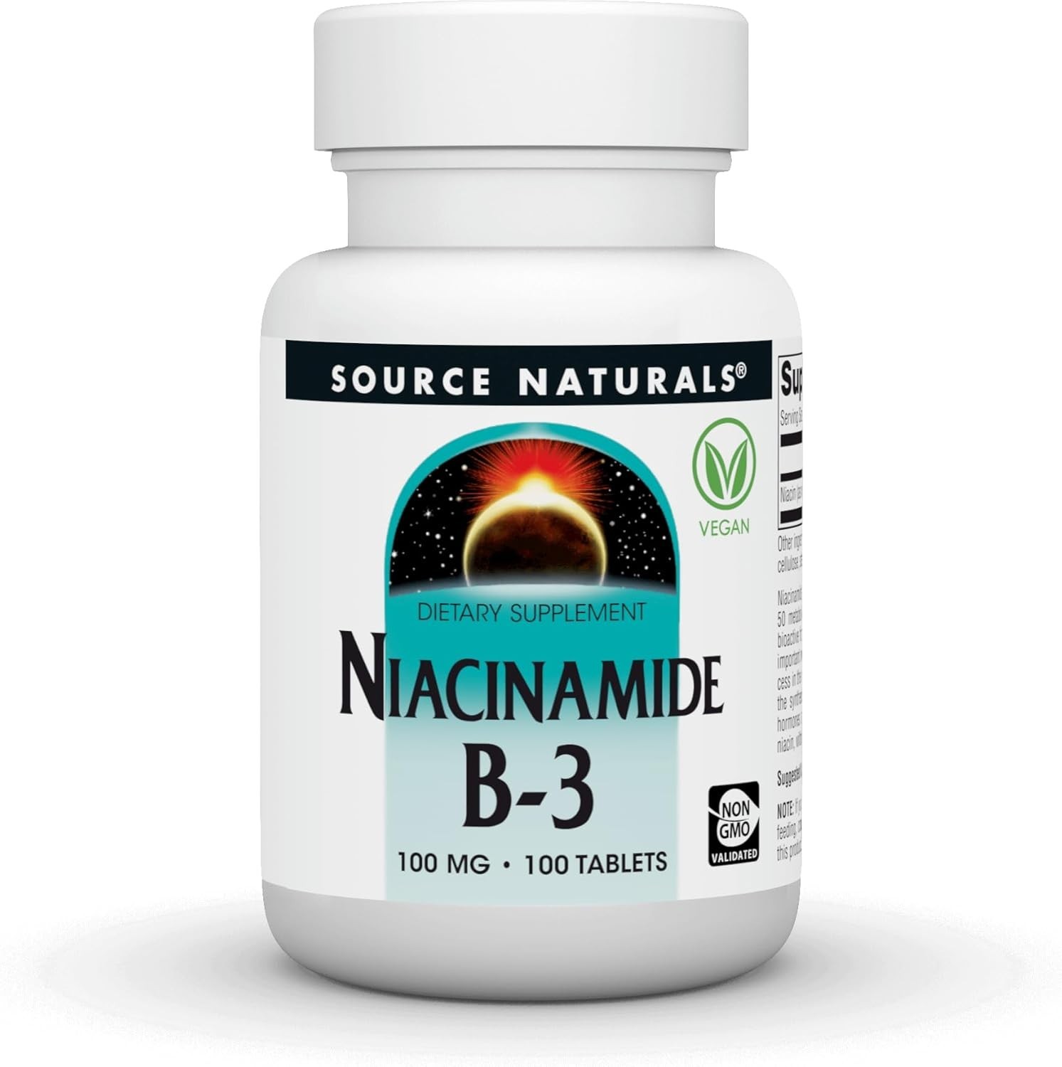 Source Naturals Niacinamide B-3, 100 mg Dietary Supplement – 100 Tablets