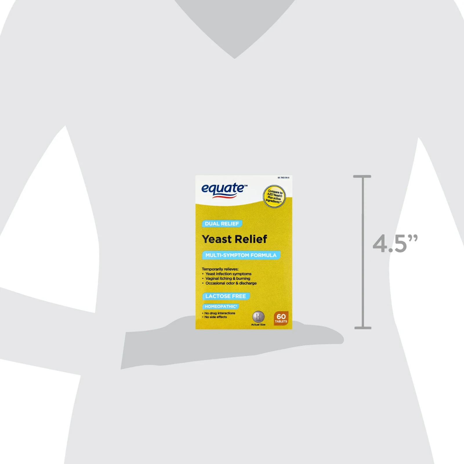 Equate, Yeast Relief, 60 Count, Tablets, Temporarily relieves yeast infection