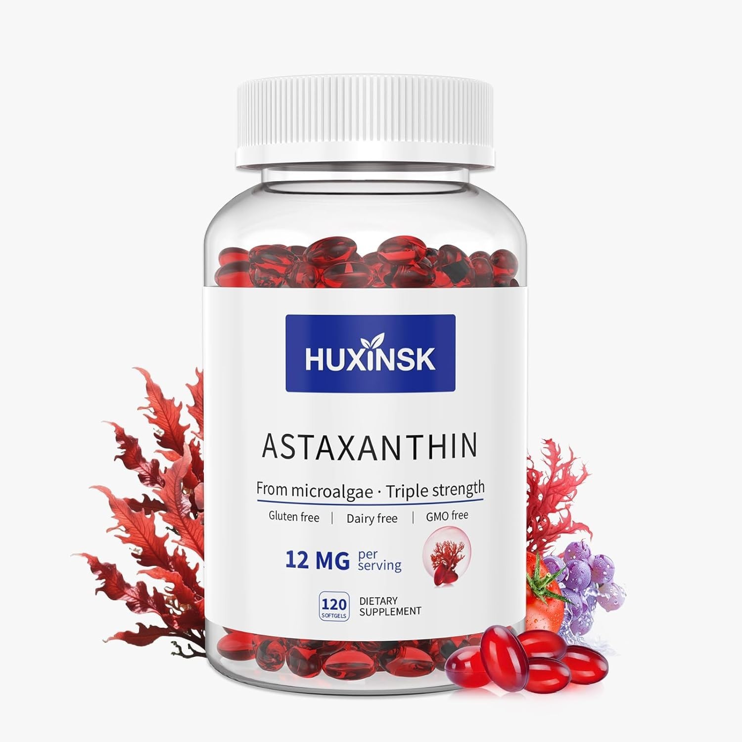Astaxanthin 12mg Softgels – 120 Count for Ultimate Health and Vitality