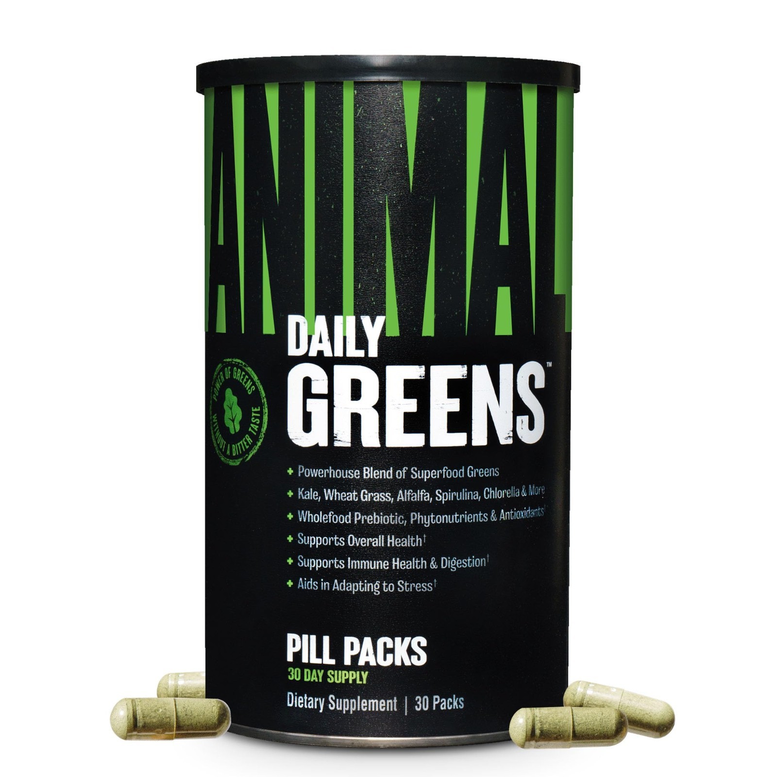 Daily Greens Superfood Pill Packs – Kale, Wheat Grass, Alfalfa & More – Prebioti