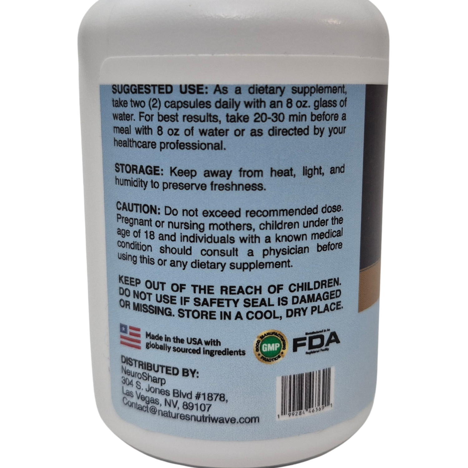 (3 Pack) Neuro Sharp Nootropic All Natural Formula Brain Supplement 180 Capsules