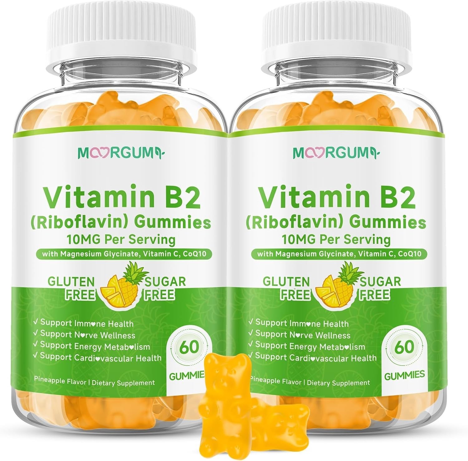 2-PK Vitamin B2 Gummies, Riboflavin Supplement for Kids & Adults, with Magnes…