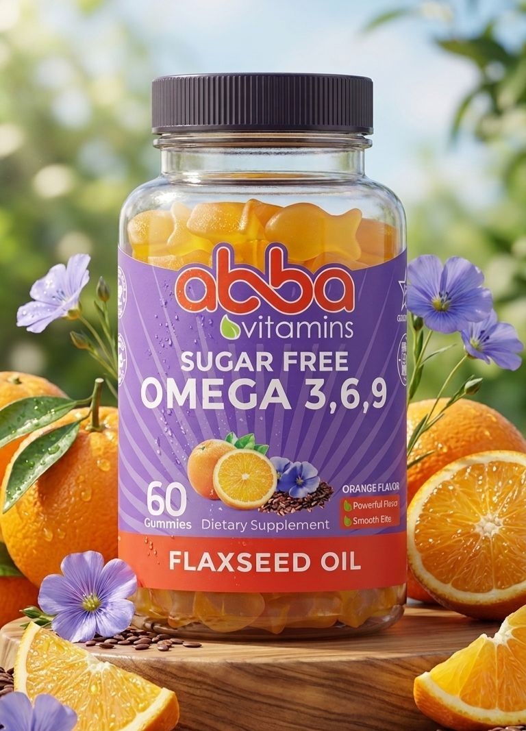 2-Pack Daily Omega Gummy Natural Flavors & color Flaxseed Oil based Star Kosher