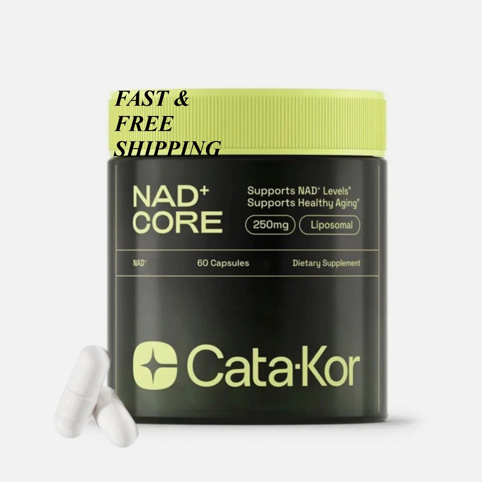 2 BOTTLES—NEW Liposomal NAD CORE 250mg for Healthy Aging, Energy – 60 Capsules