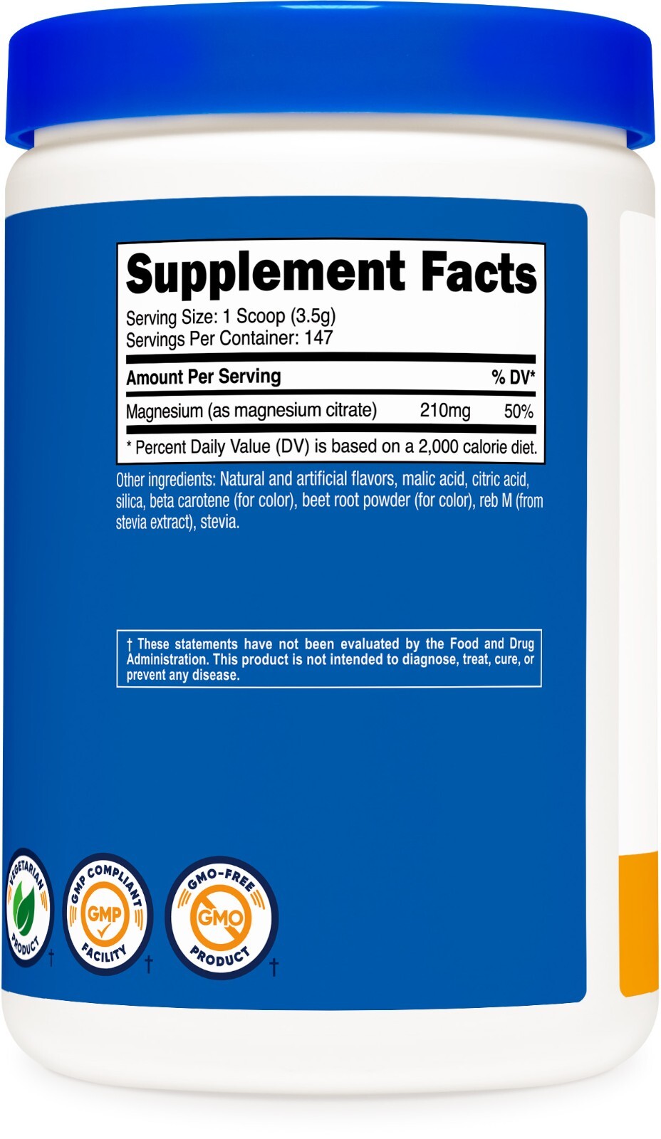 Nutricost Magnesium Citrate Powder (Peach Mango, 500 Gram), 210mg Per Serving