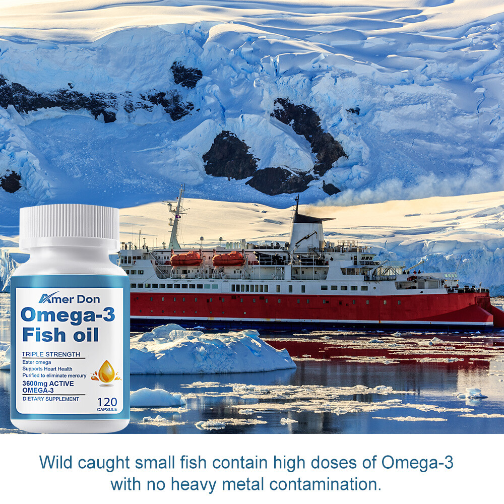 Fish Oil 3600 mg with Omega 3 EPA & DHA – Triple Strength Omega 3 Supplement 120