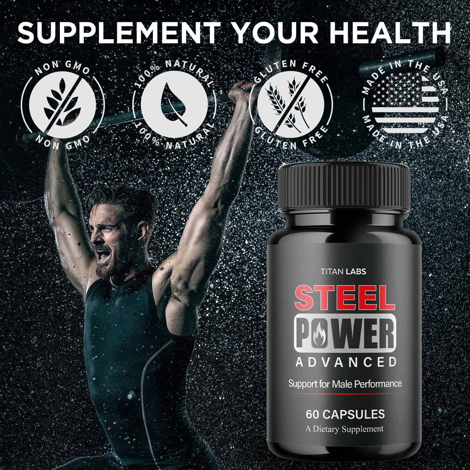 (3 Pack) Steel Power Advanced Male Health Support Supplement SteelPower 180 Caps