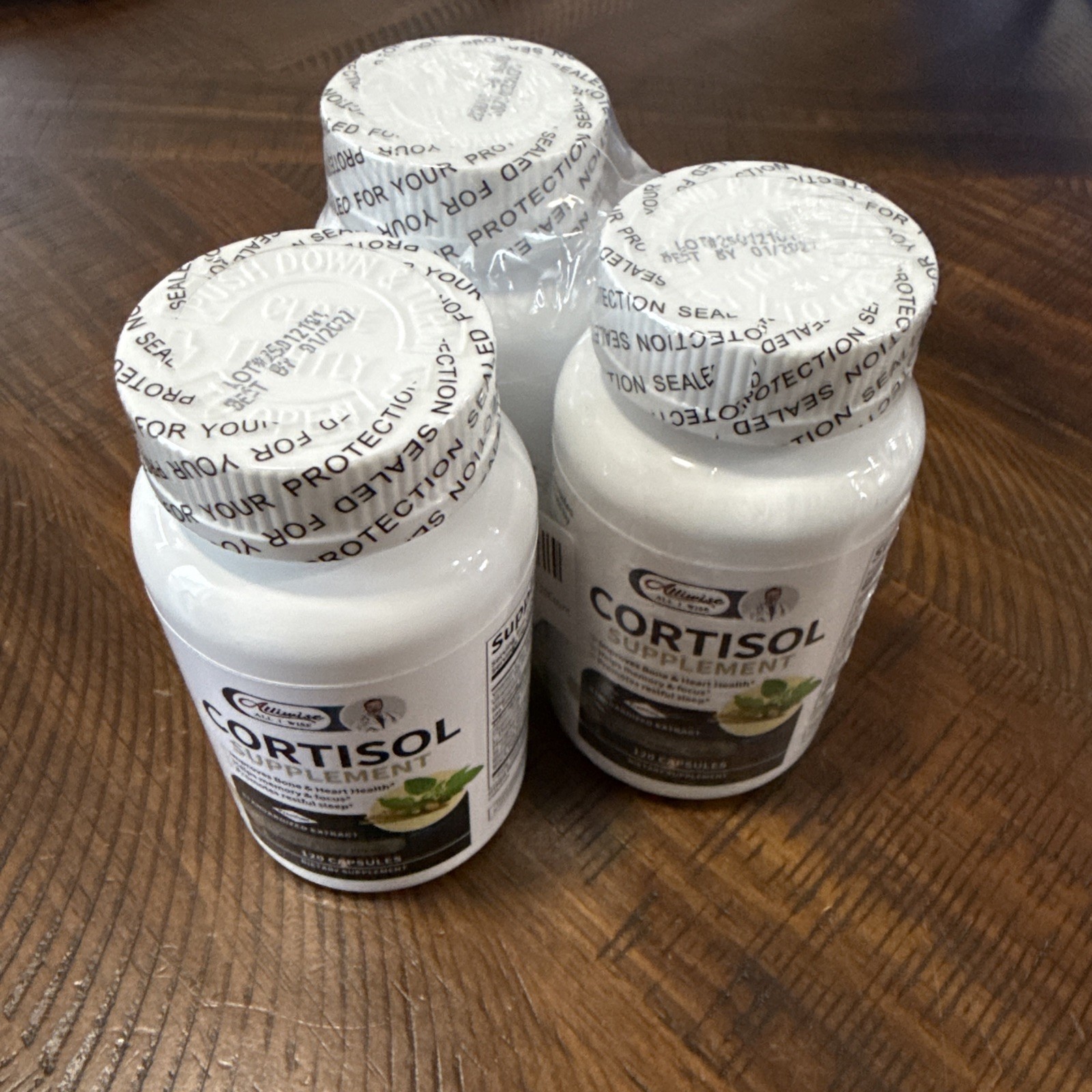 3 – Alliwise Cortisol Supplements – Best Buy 1/2027 – 120 Capsules ech