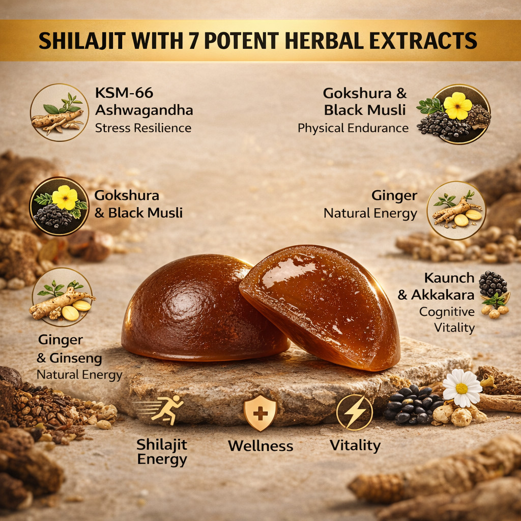(Pack Of 2) Shilajit Gummies Pure Himalayan Shilajit for Men Lab Tested 60Gummy