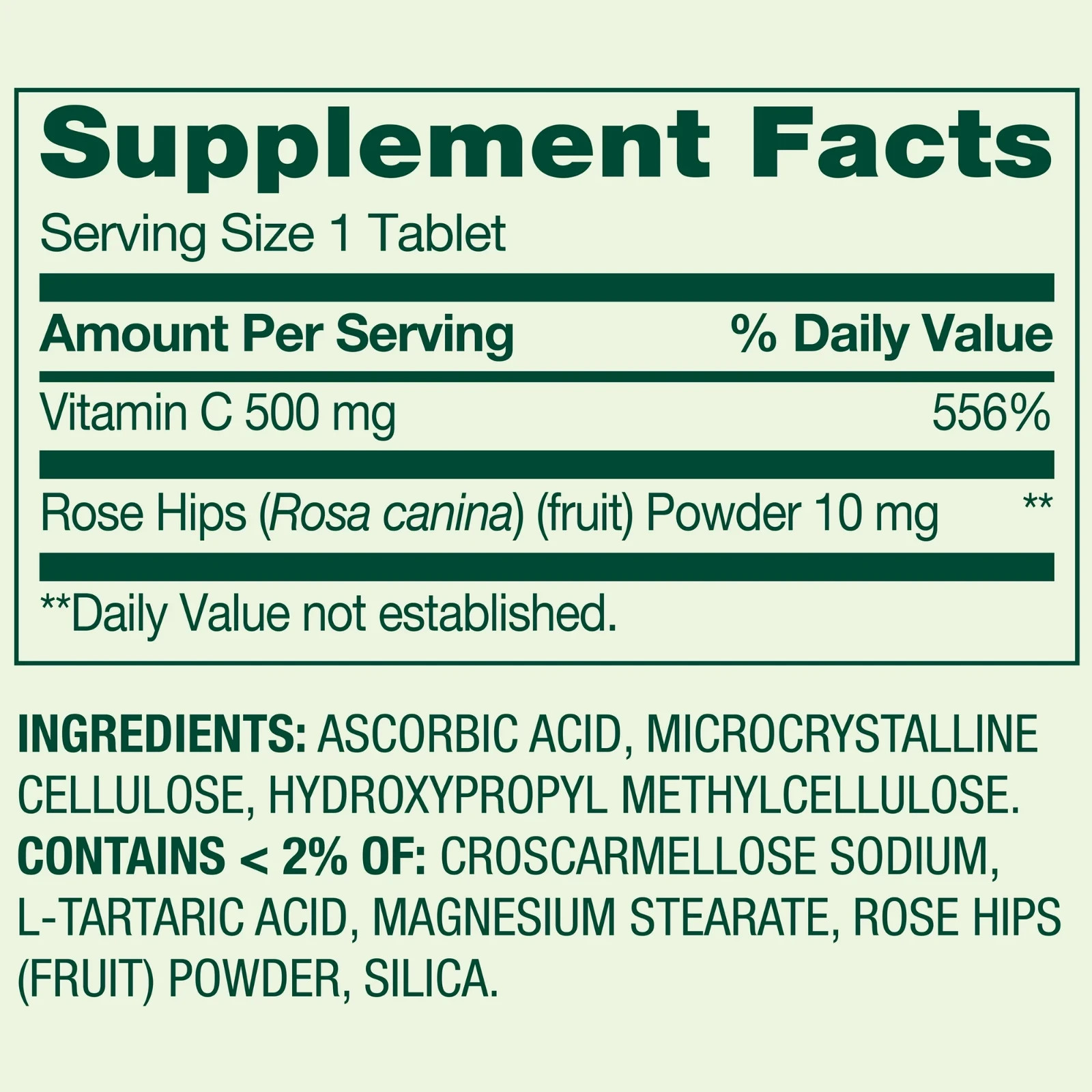 Spring Valley Vitamin C Supplement with Rose Hips Tablets, 500 mg, 250 Count