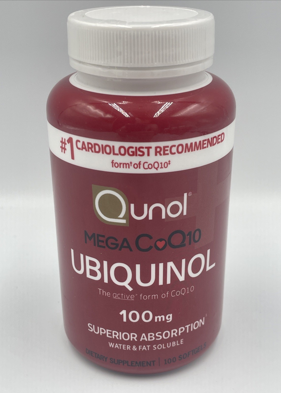 Qunol MEGA CoQ10 Ubiquinol 100mg 100 softgels +NEW SEALED+ Bottle Exp 6/2027