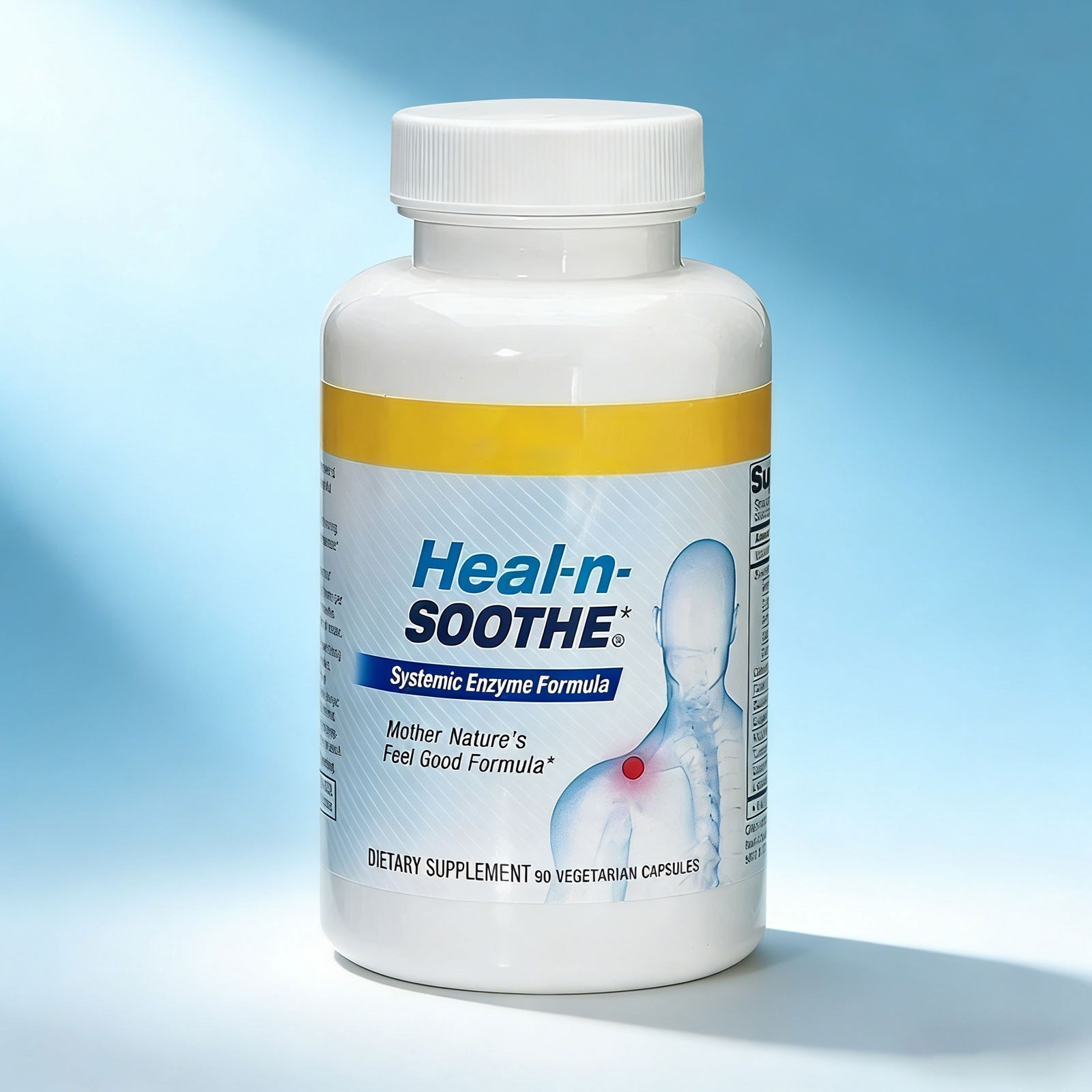 Premium LivingWell Nutraceuticals Heal-n-Soothe Systemic Enzyme Formula 90 Capsu