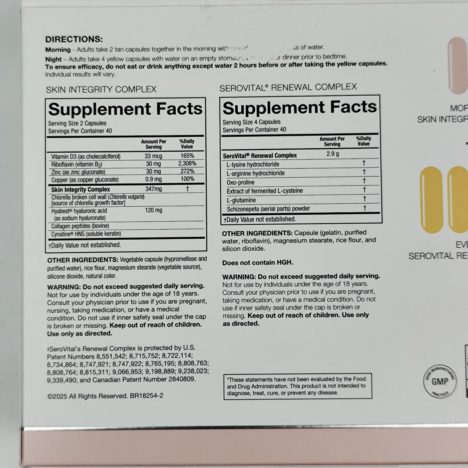 SeroVital Skin Revive 240-count 40 Days Supplements Exp 04/2027 (Bottles Sealed)