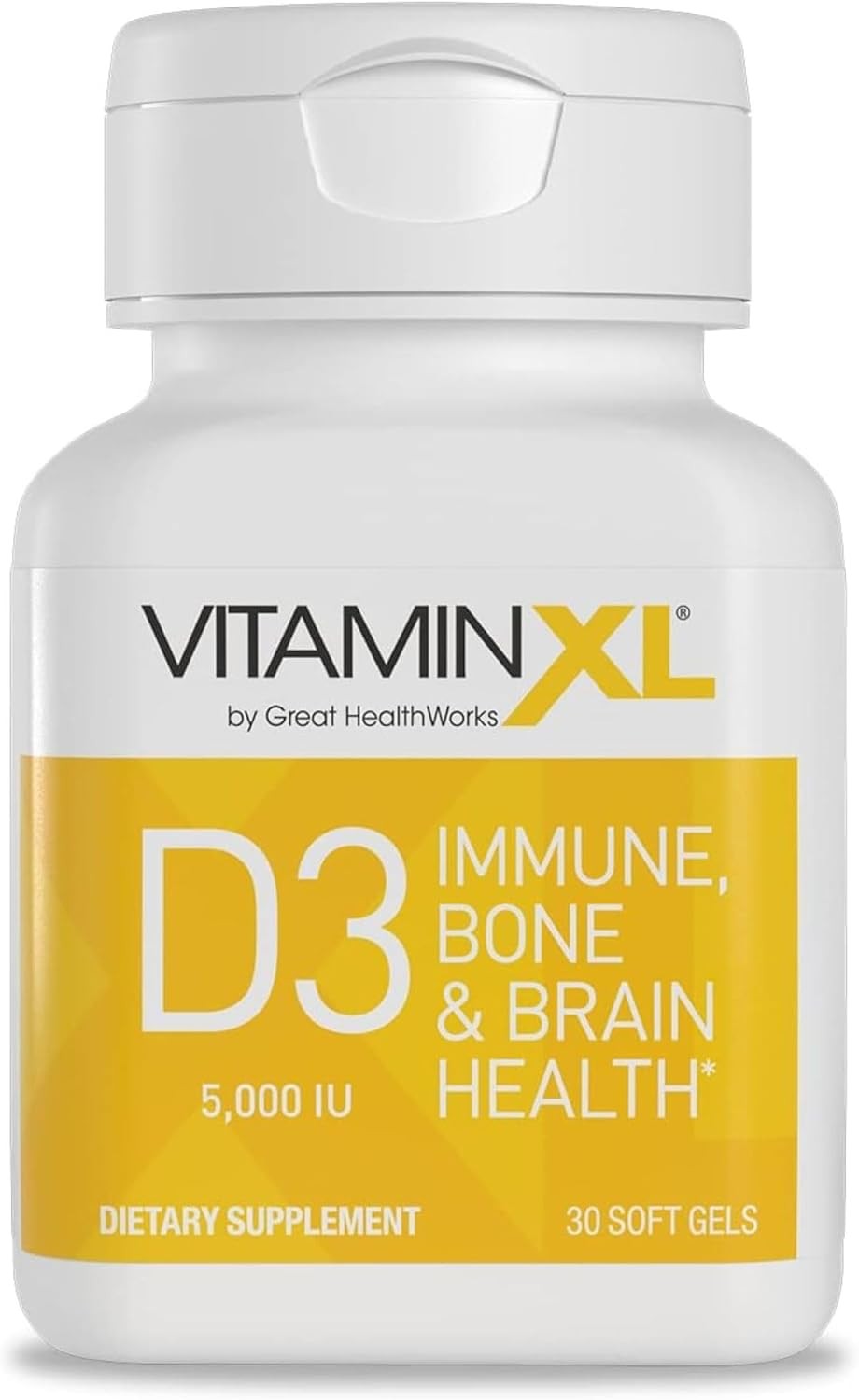 OmegaXL VitaminXL D3 High Potency Daily Vitamin D 5000 IU 125mcg 30 Softgels