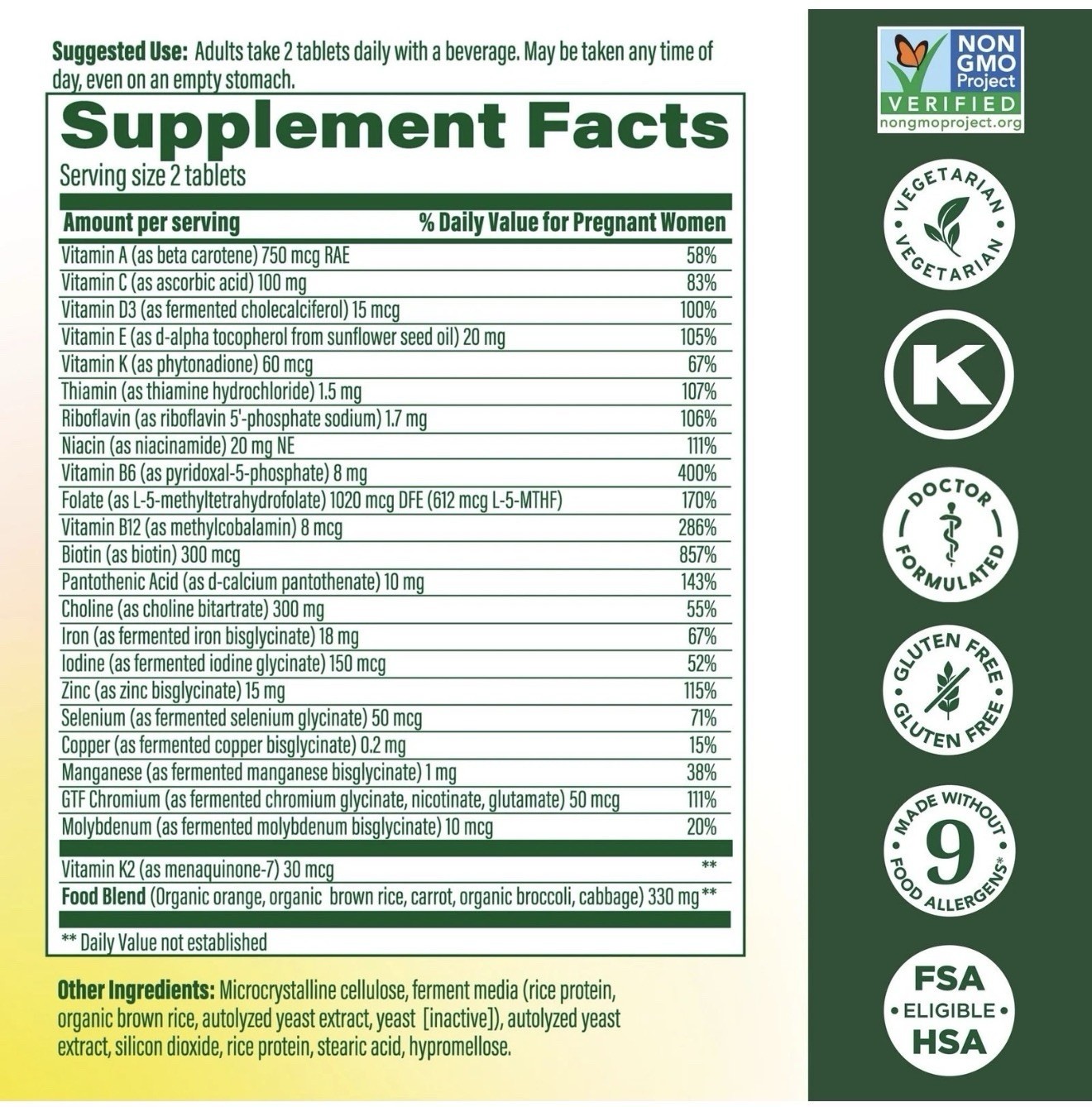 MegaFood Baby & Me 2 Prenatal Vitamins 180 Total Tablets EXP: 07/2026 3 PACK