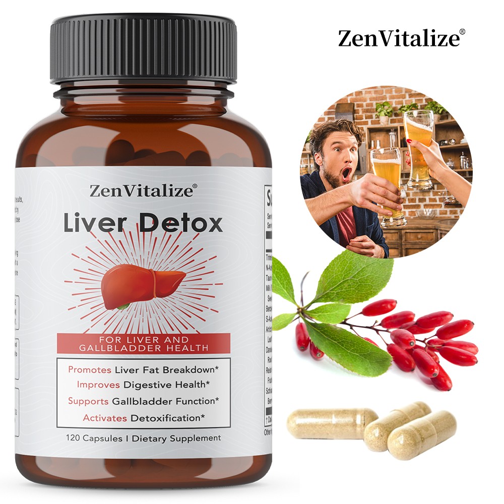 Liver Detox Caps with Milk Thistl Support Liver & Gallbladder Health,120 VegCaps
