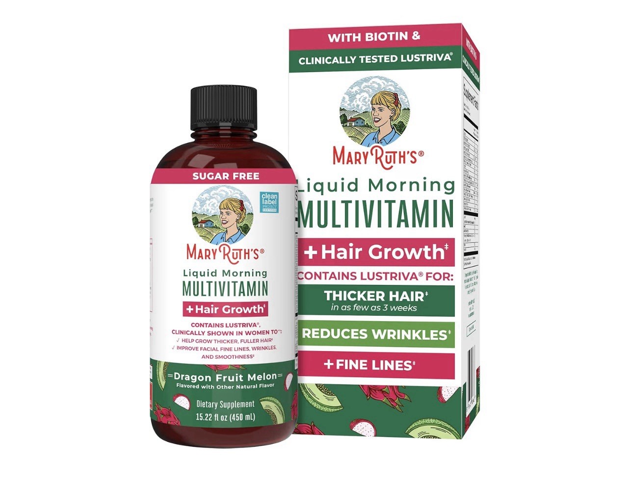 MaryRuth’s Liquid Multivitamin + Hair Growth | Biotin 10000mcg | Lustriva Hair