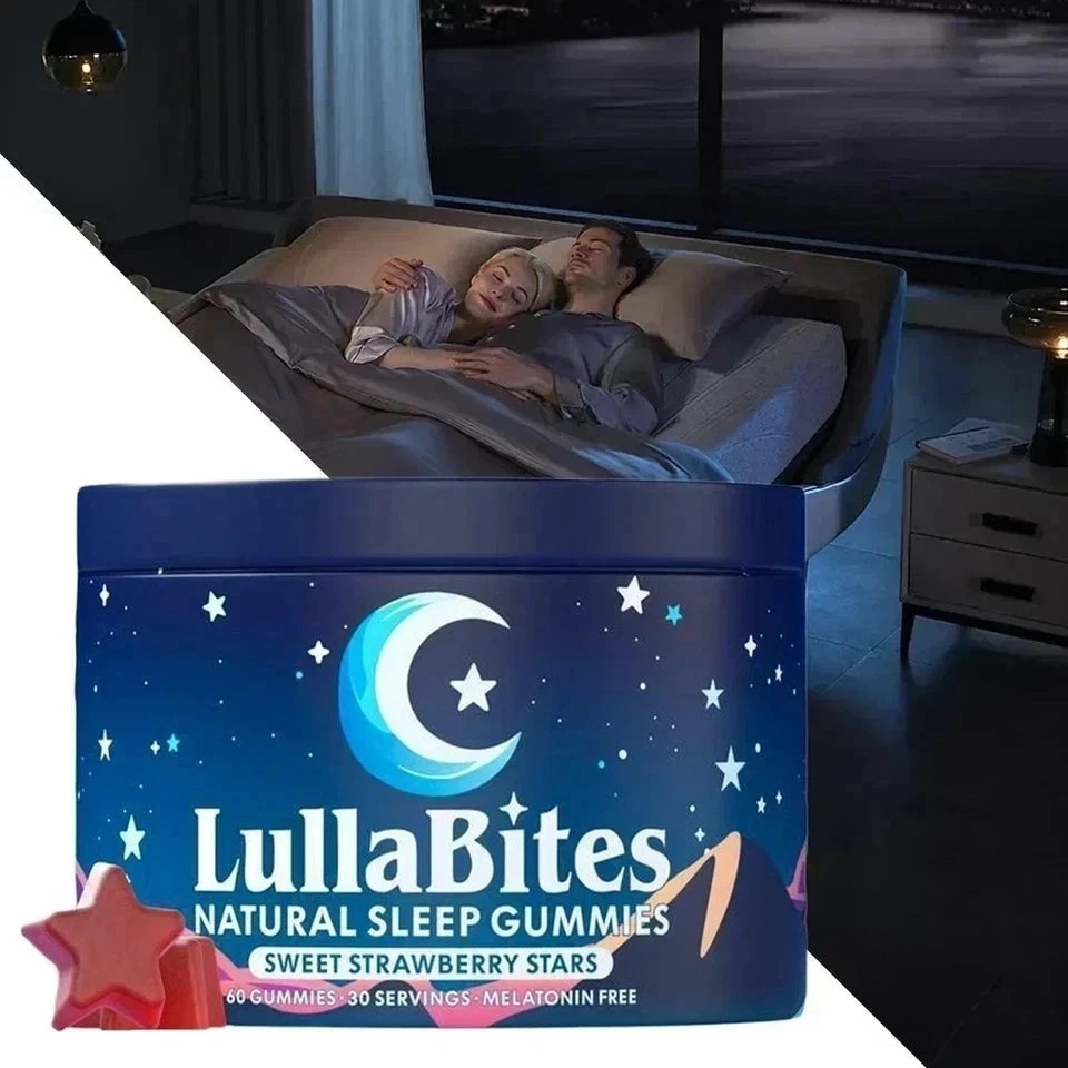 3 pk NEW LullaBites Natural Sleep Gummies Strawberry Stars Flavor 60 Gummies