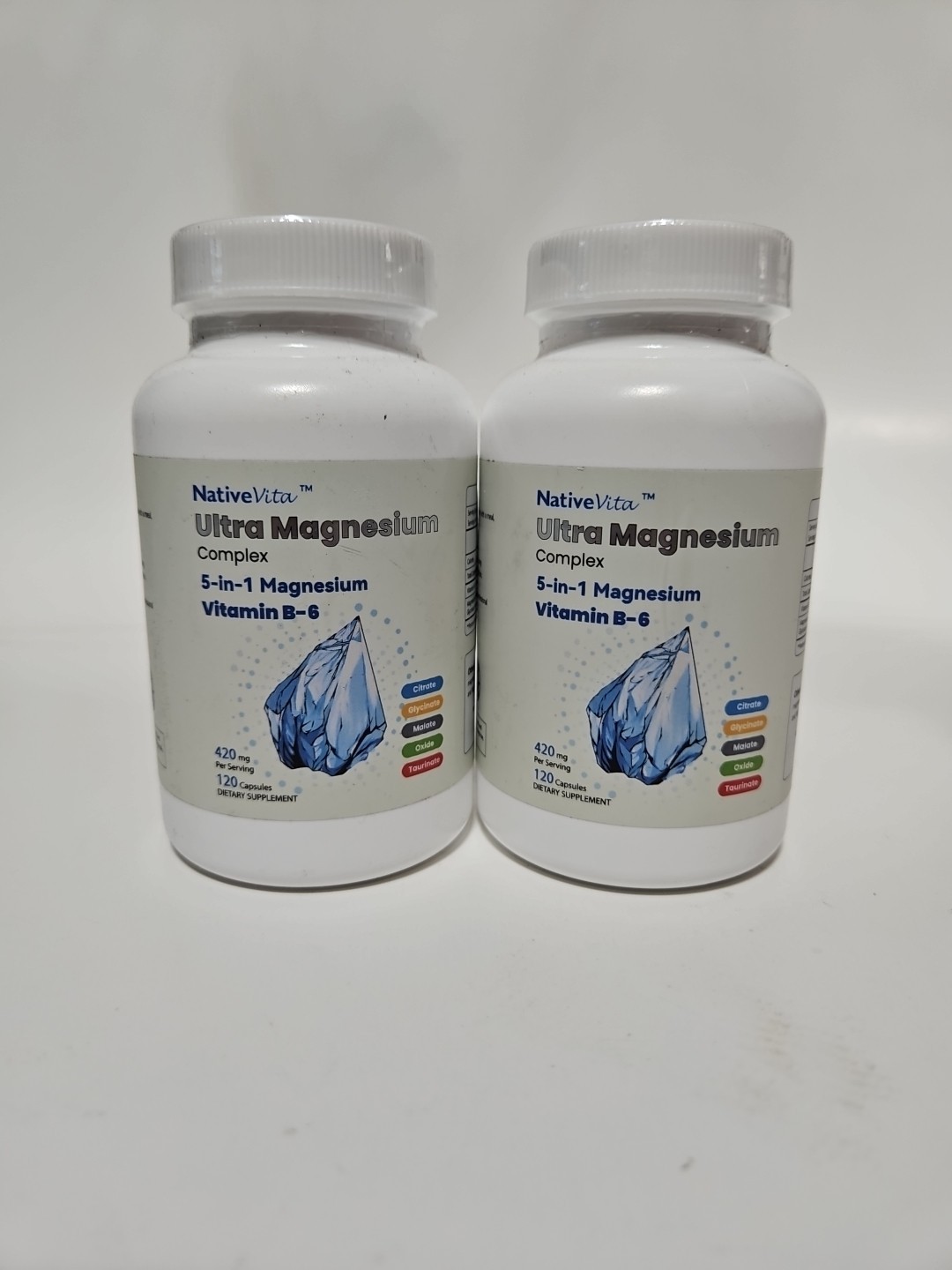 2 Pack Native Vita 5-in-1 Magnesium Complex 420mg Vitamin B6 Magnesium