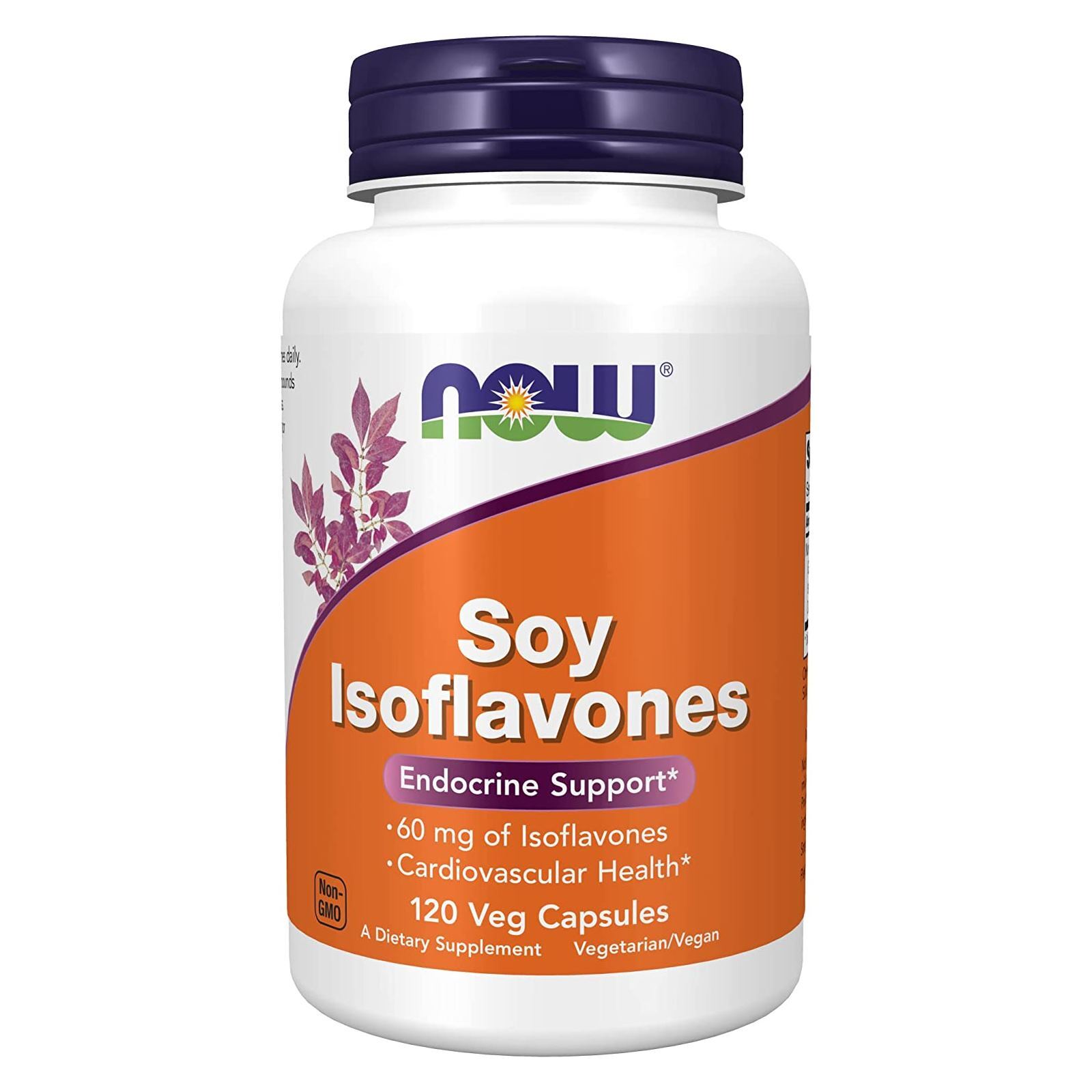 NOW Soy Isoflavones – 120 Veg Capsules, Cardiovascular and Endocrine support