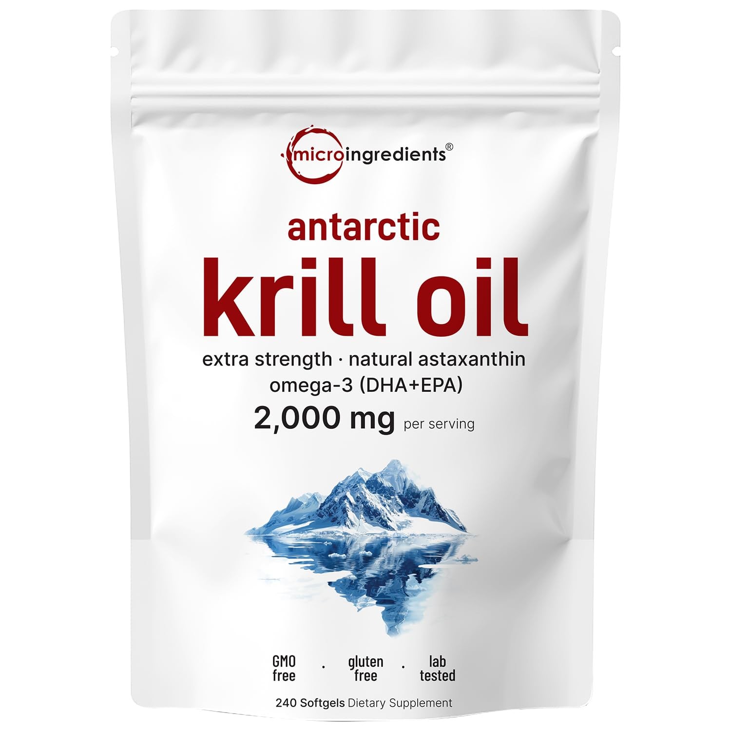 Antarctic Krill Oil Supplement, 2,000mg Per Serving, 240 Softgels, Triple Str…