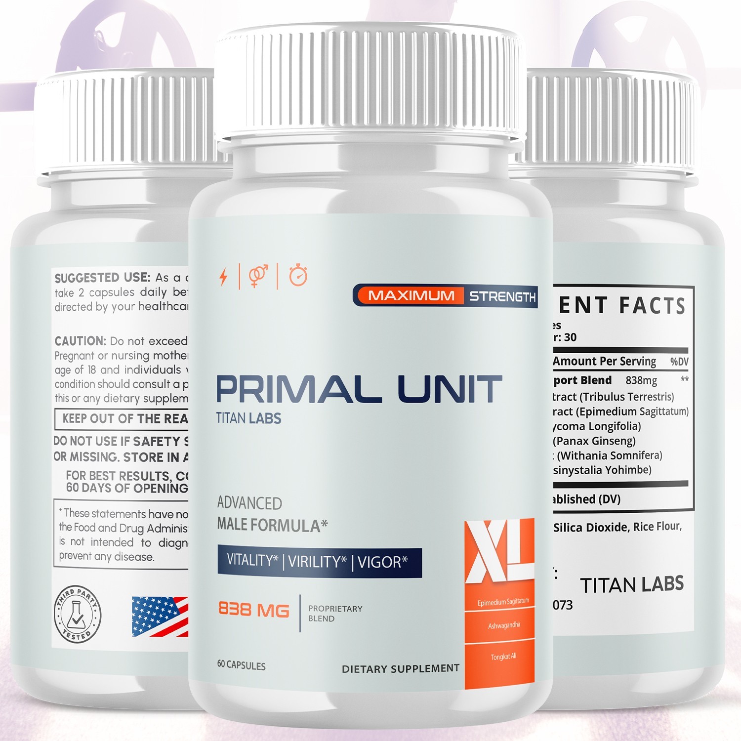 (1 Pack) Primal Unit XL Advanced Male Support Supplement PrimalUnitXL 60 Caps