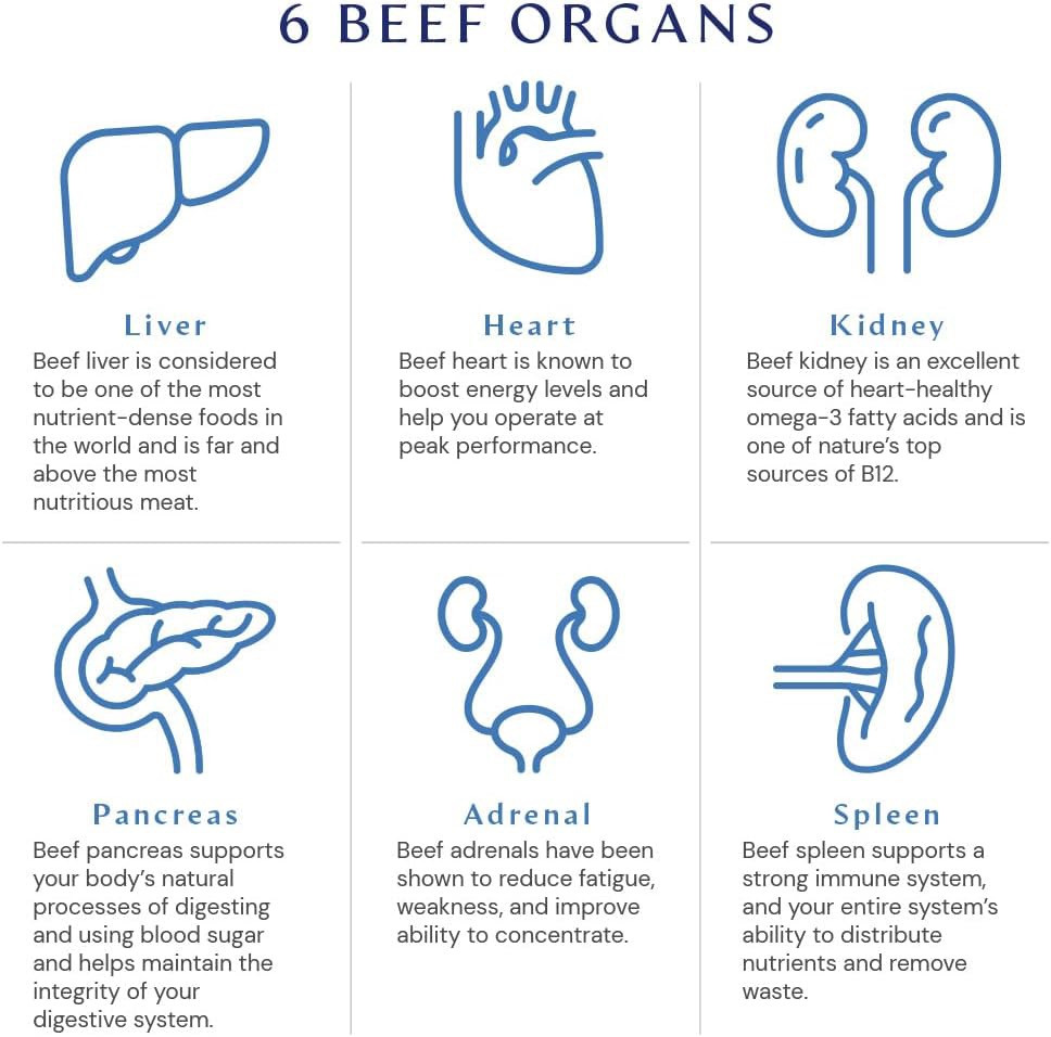 BodyHealth Organ+ Grass-Fed Glandular Organ Complex Superfood Blend 150 Capsules