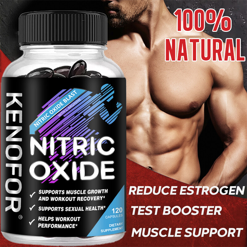 Nitric Oxide L-Arginine Pre Workout+Testosterone Booster,Men’s,Test 120Capsules