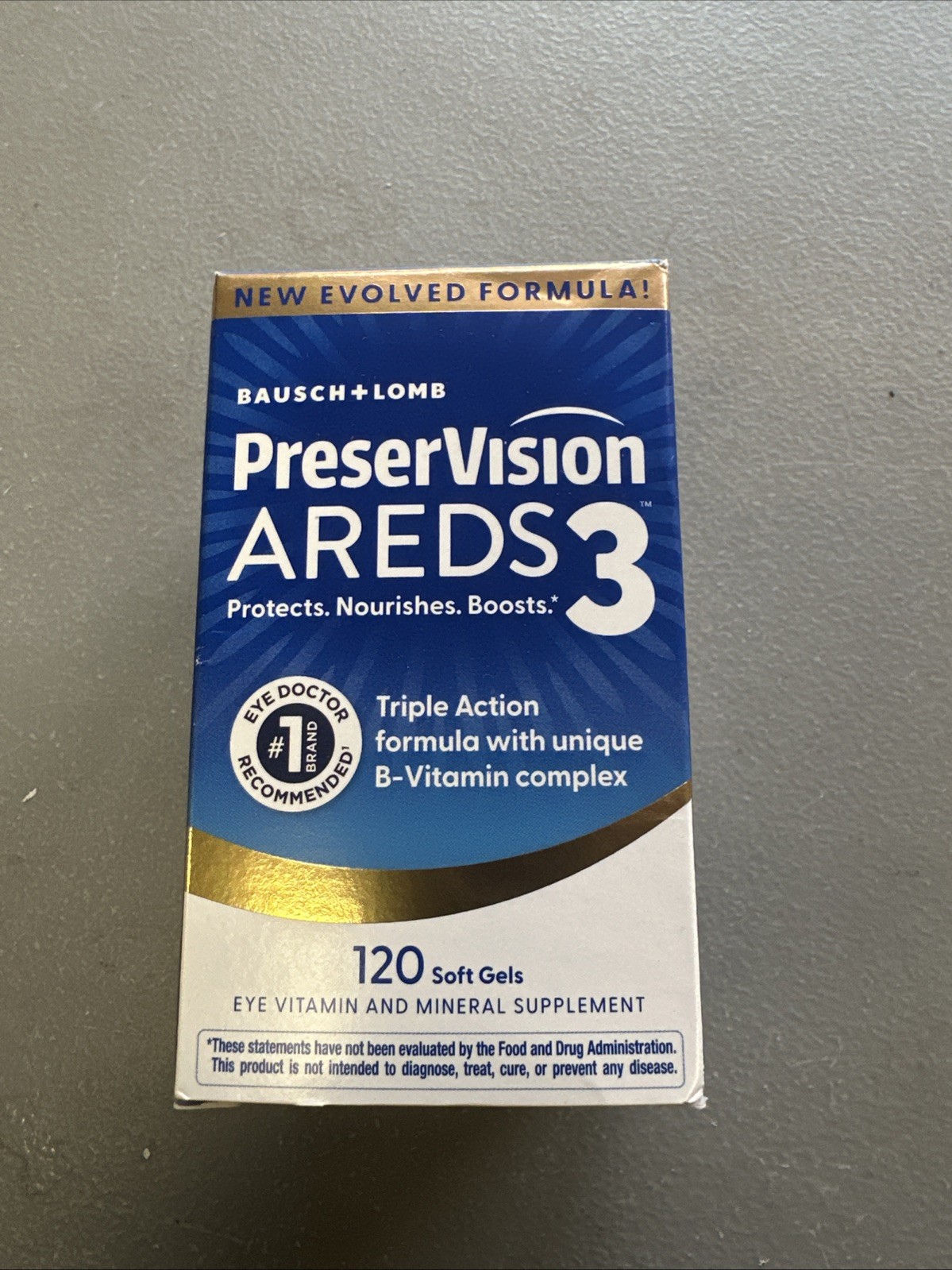 PreserVision AREDS3 Vitamin & Mineral Supplement 120 Count Soft Gels, NEW 12/27+