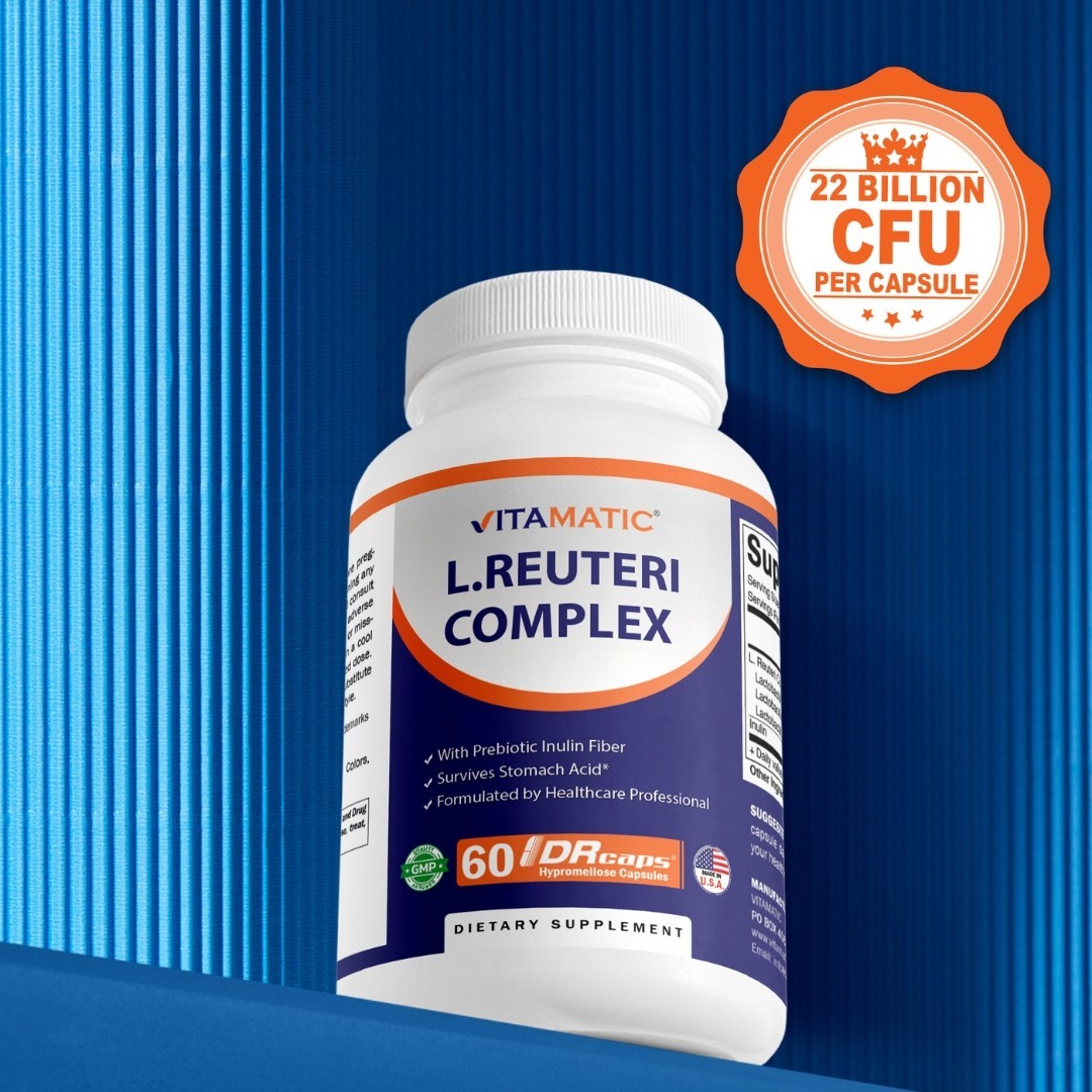 Vitamatic Lactobacillus Reuteri Complex – 22 Billion per DR Capsule – 60 Count