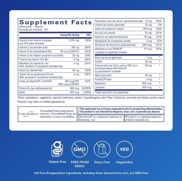 Pure Encapsulations O.N.E. Multivitamin 120 Caps Original new and sealed ✔✔