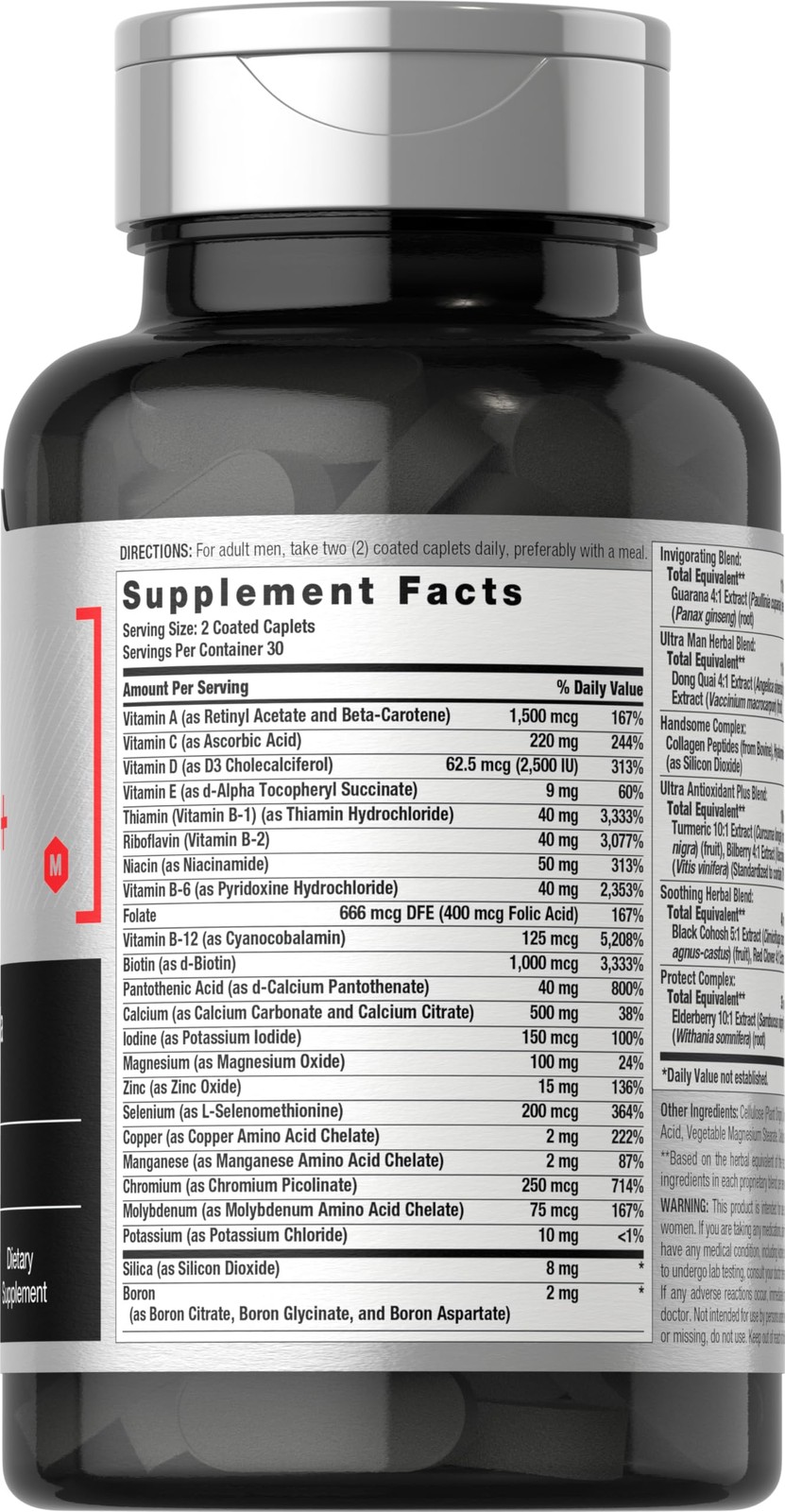 Horbäach Mens Multivitamins 50 Plus | 60 Caplets | with 60 Count (Pack of 1)