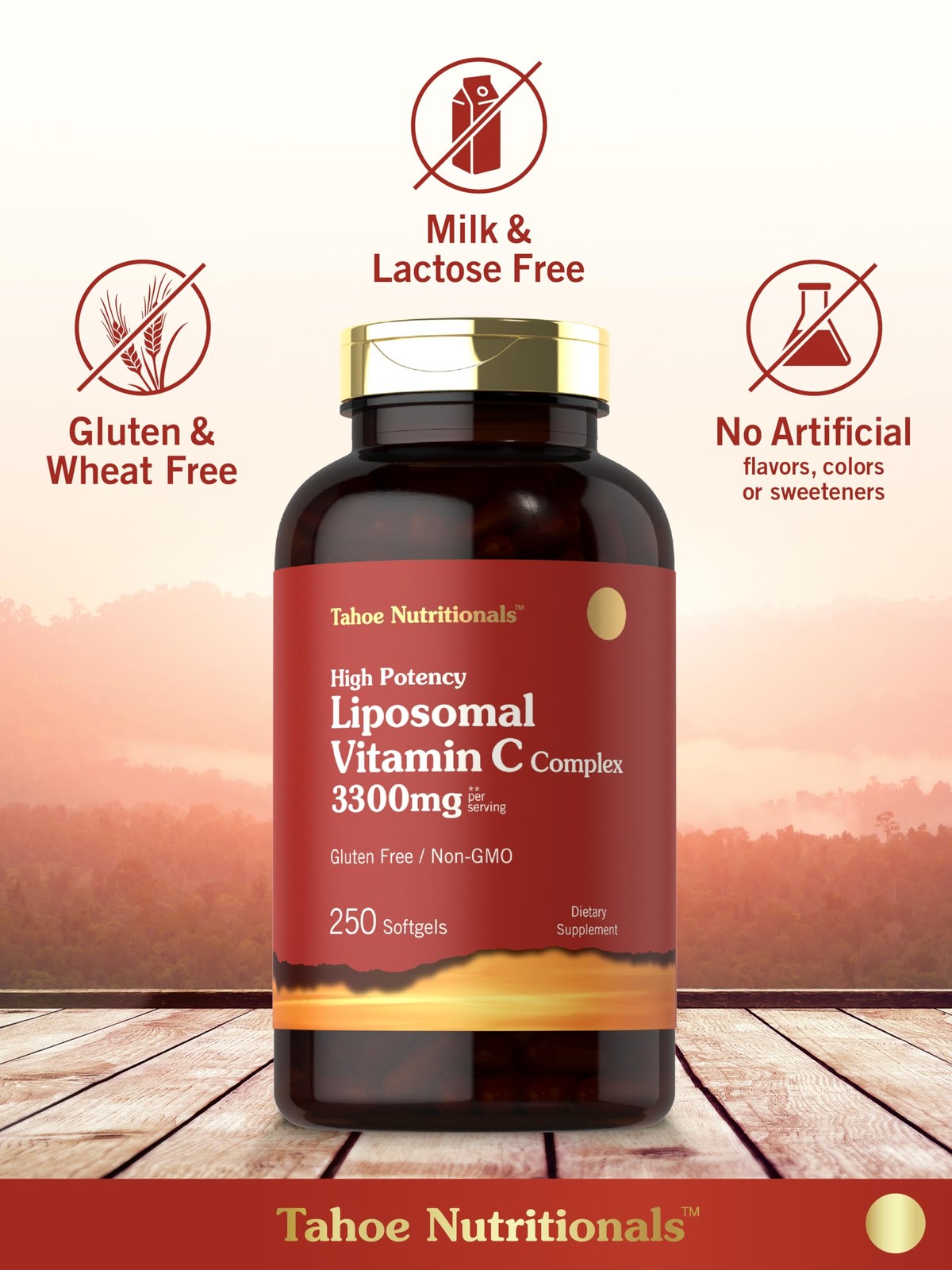 Tahoe Nutritionals Liposomal Vitamin C Complex | 3300mg | 250 Softgels | High…