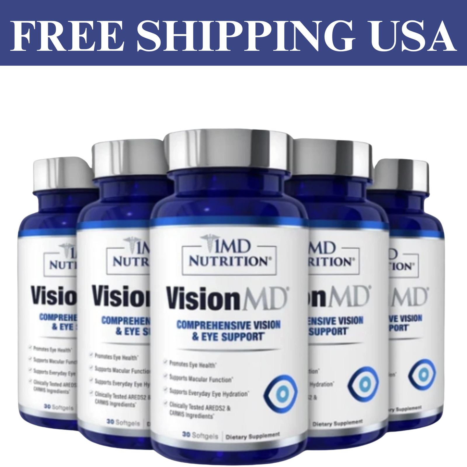 5 package MD Nutrition Vision MD Eye Vitamin CARMIS – Eye Supplement 30 Softg…
