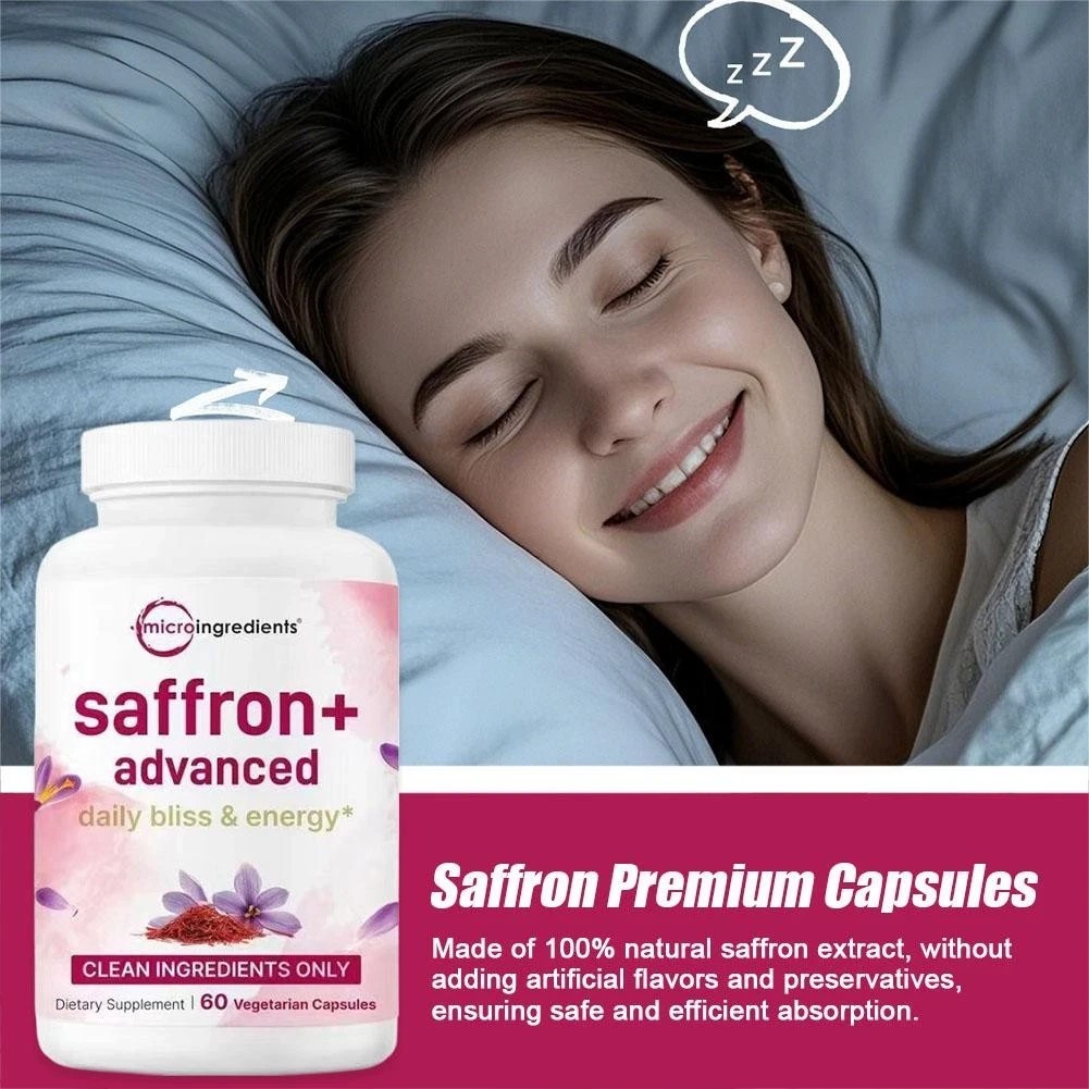 Micro Ingredients Saffron+ Advanced Supplements 60 Veggie Capsules 10-in-1 NEW