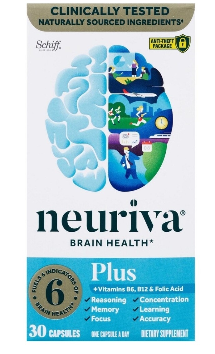 Lot Of 2 – Schiff Neuriva Brain Health Plus 30 Capsules Exp. 2026 + New Sealed