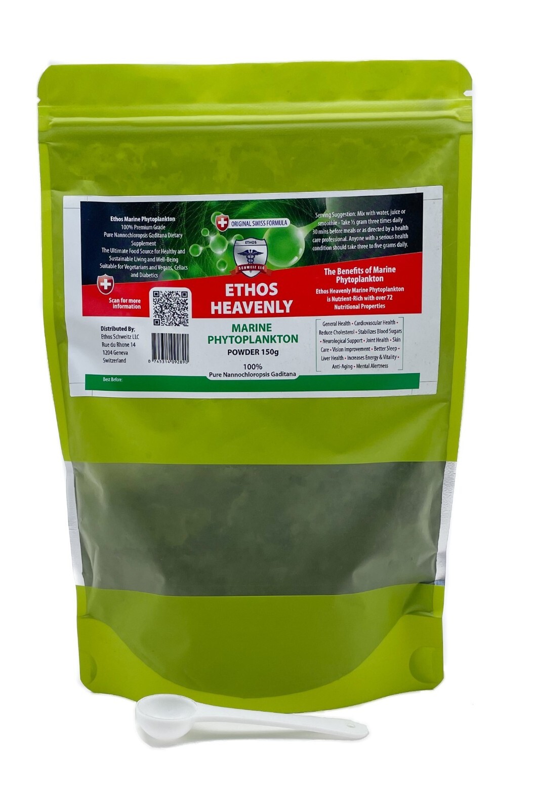 Marine phytoplankton 100% Ethos Premium Grade Nannochloropsis Gaditana 150g