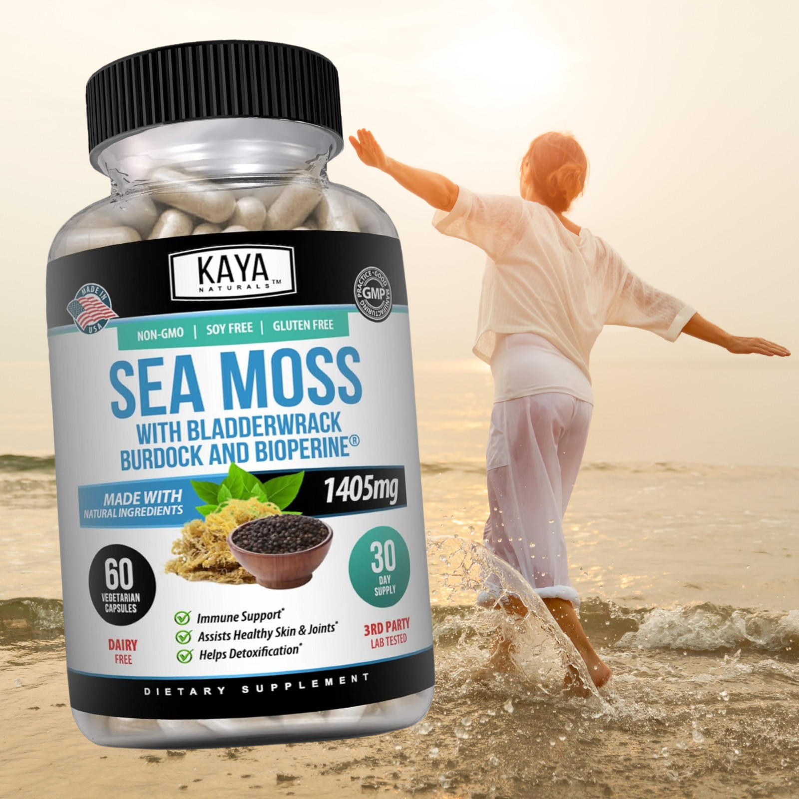 (2 Pack) Organic Irish Sea Moss, Bladderwrack & Burdock, Thyroid, Immune Support