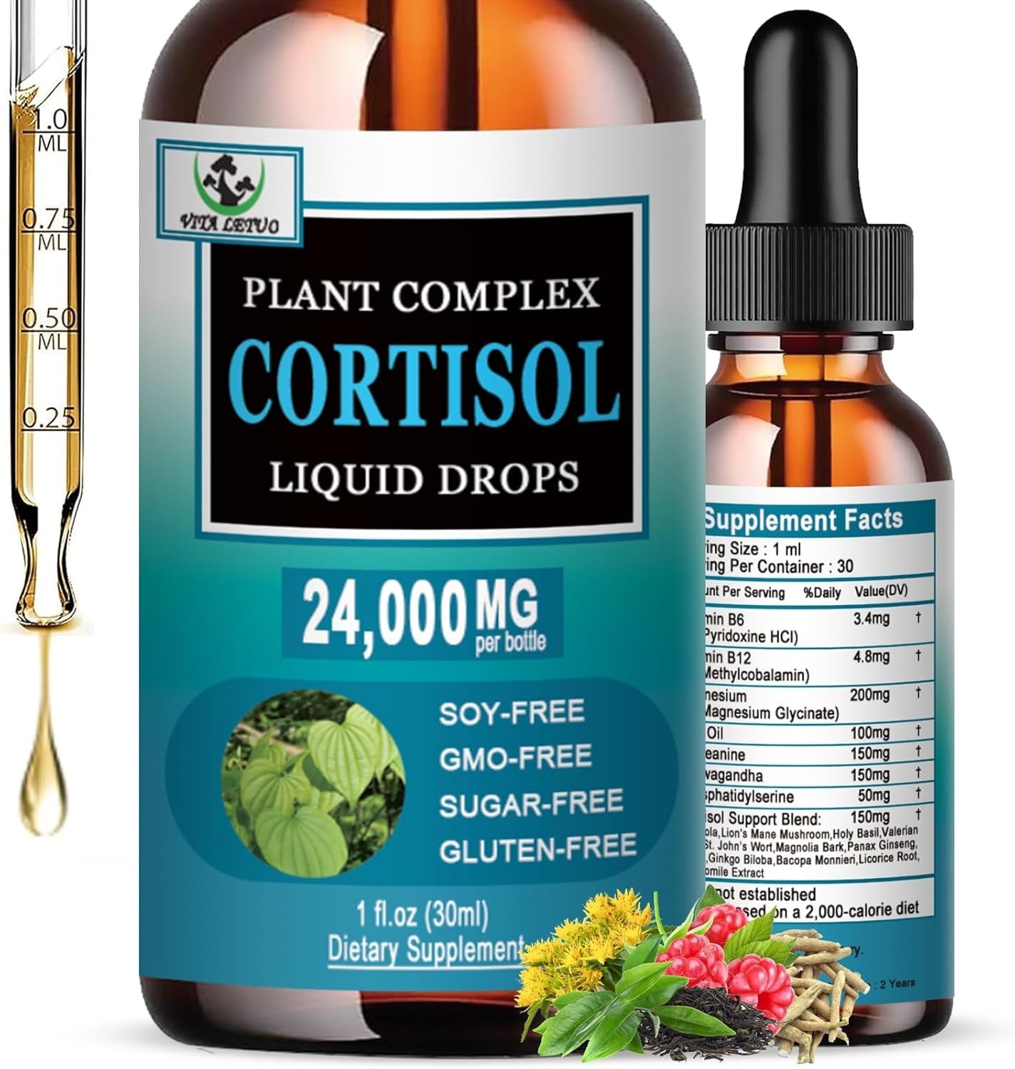 Cortisol Supplement for Women – 19-in-1 Liquid Cortisol Supplement … Fast Ship